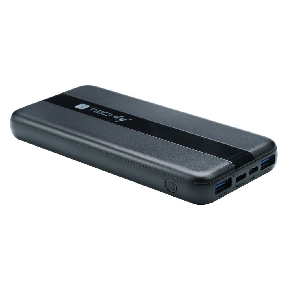 Power Bank Smartphone 10000 mAh 20W USB-C™ 3 Porte Output con Cavo - Techly